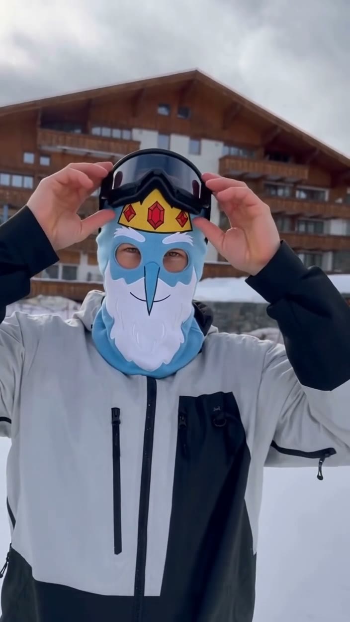 Friends skiing in AdventureMask ski masks