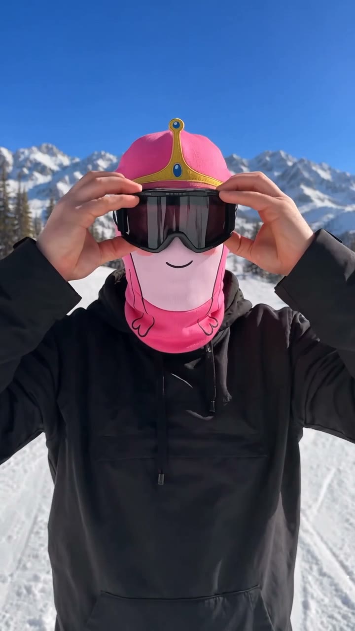 Friends skiing in AdventureMask ski masks